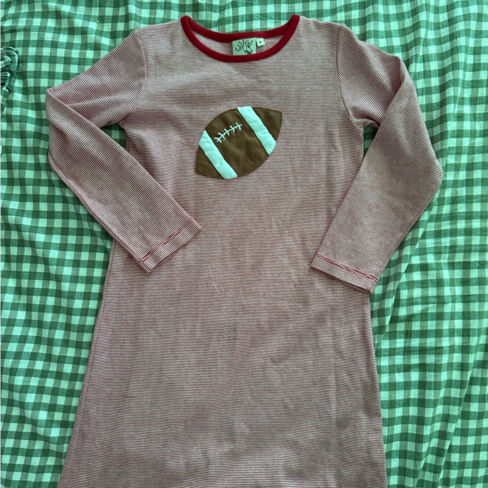Kids Casual Striped Dress with Football Design